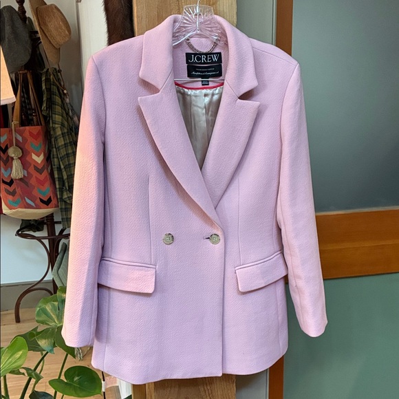 J. Crew Italian Double Cloth Women's Pink Double-Breasted coat 6 so sweet 💕